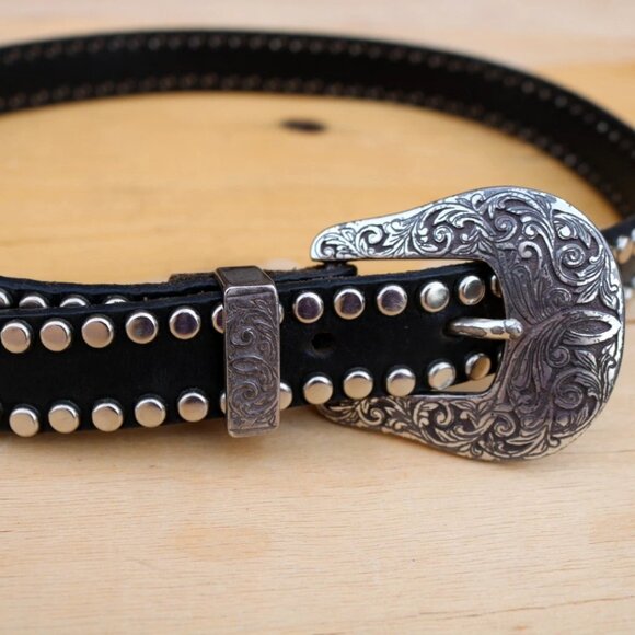 Black Leather Belt Another line inc Womens - Picture 12 of 12